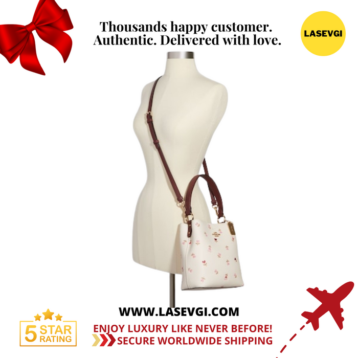 COACH Small Town Bucket Bag With Heart Floral Print