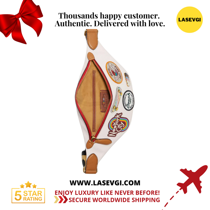 COACH Charter Belt Bag 7 With Patches Chalk Multi CA304