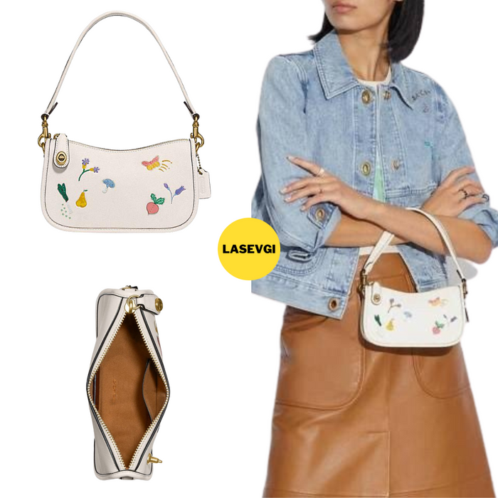 COACH Swinger 20 Bag-Garden Embroidery In Brass/Chalk