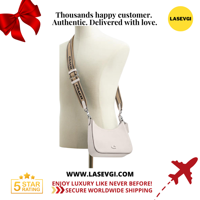 COACH Hobo Crossbody With Signature Canvas in White - CJ842