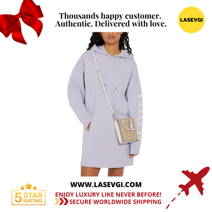 COACH North South Mini Tote in Signature Canvas in Light Khaki Chalk CJ494