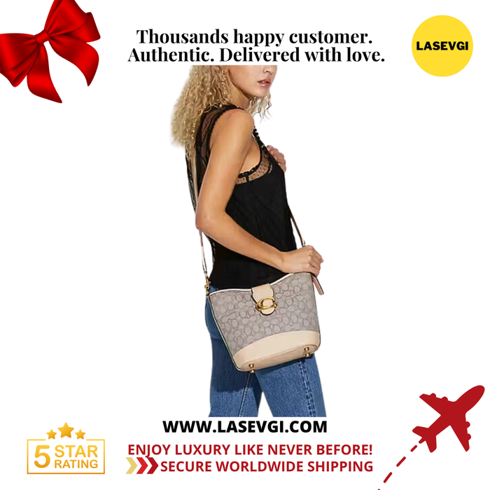 COACH Tali Bucket Bag in Signature Jacquard Chalk