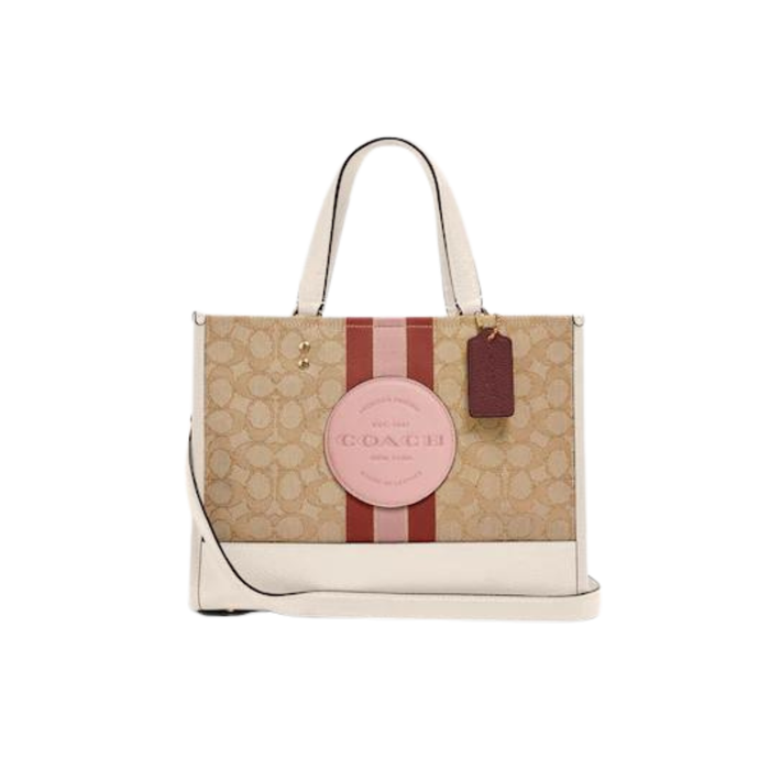 Coach Dempsey Carryall in signature jacquard with stripe and coach patch powder pink 4113