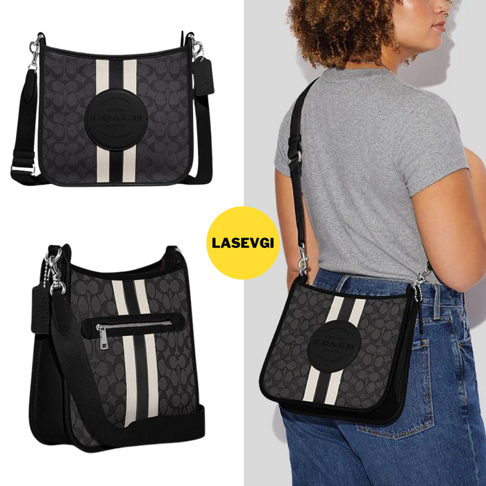 COACH Dempsey File Bag in signature jacquard with Stripe and Coach Pat www.lasevgi