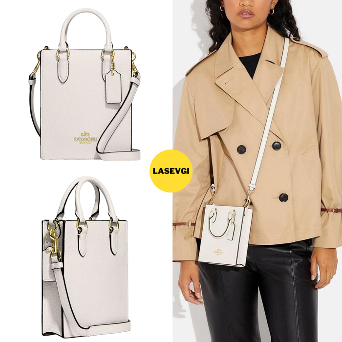 COACH North South Mini Tote in Chalk CJ500