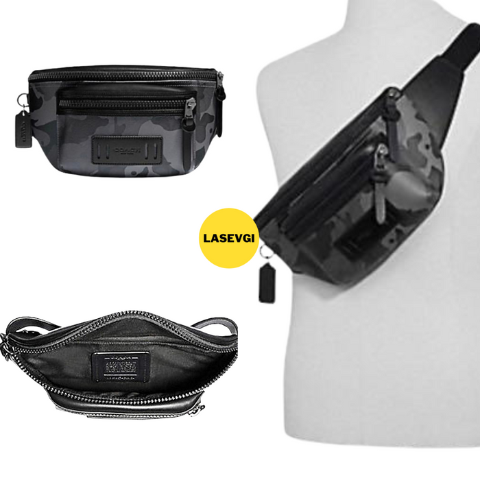 COACH Terrain Belt Bag In Signature Canvas With Camo Print-QB/Grey Multi