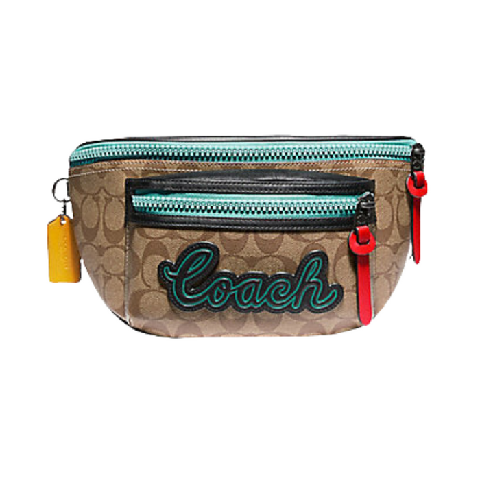COACH Terrain Belt Bag In Signature Canvas-Tan/Black Antique Nickel