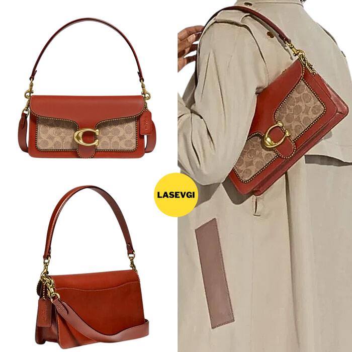 COACH Tabby Shoulder Bag 26 In Signature Canvas With Beadchain -Beige