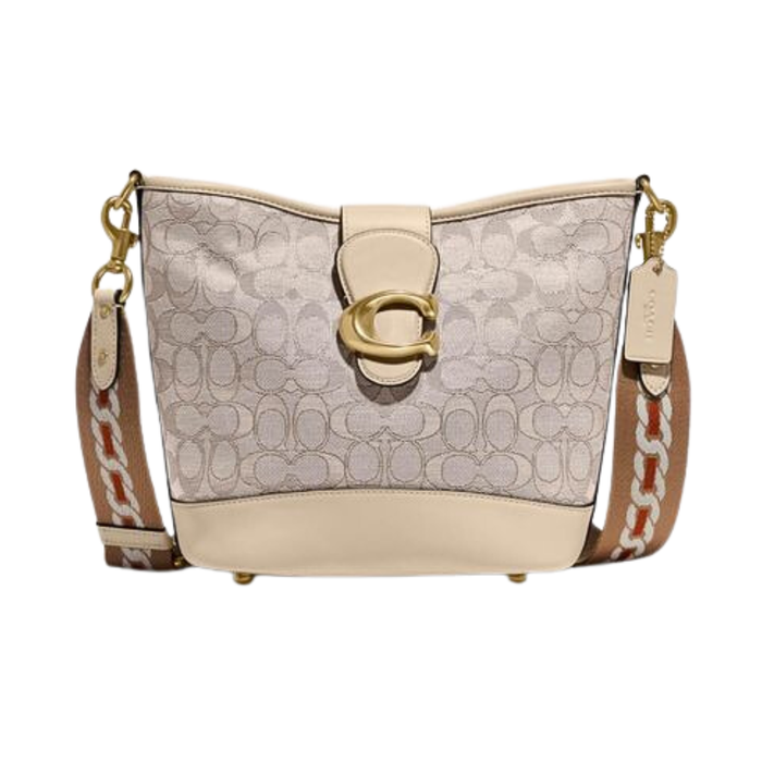 COACH Tali Bucket Bag in Signature Jacquard Chalk