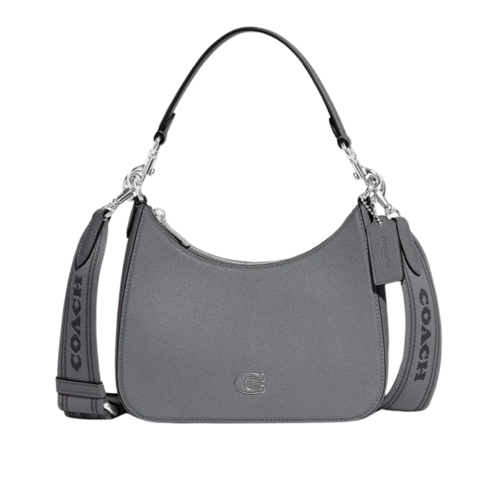 COACH Hobo Crossbody With Signature Canvas in Grey Blue - CJ842