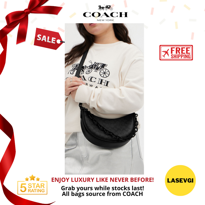 COACH Mira Shoulder Bag in Black Signature Canvas CQ764