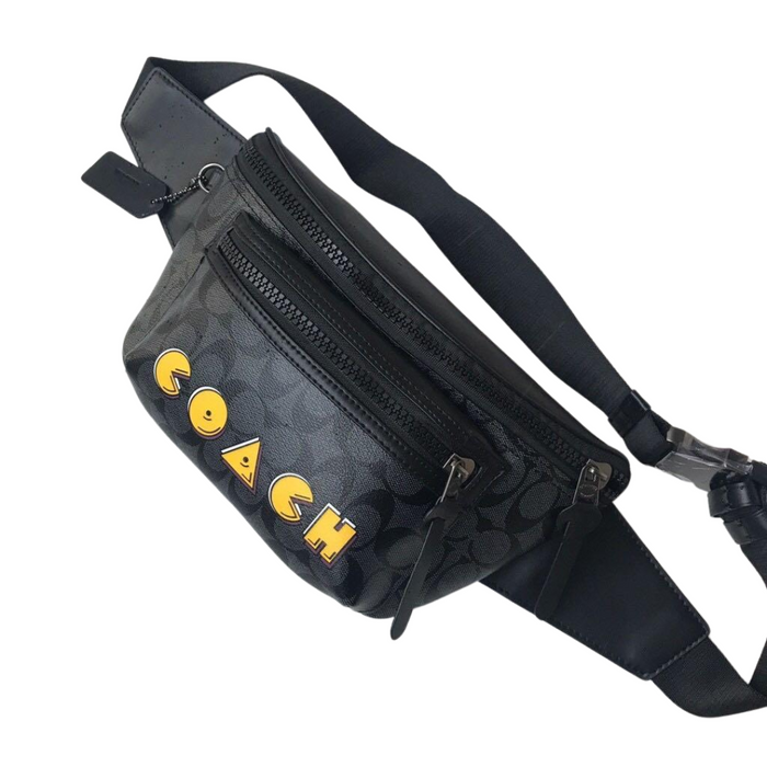 COACH Terrain Belt Bag In Signature Canvas With Pac-Man Coach Script-Black