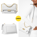 MICHAEL KORS Cece Leather Medium Shoulder Bag in Optic White - 30S9G0EL2L