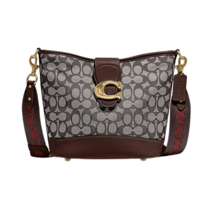 COACH Tali Bucket Bag in Signature Jacquard Brown