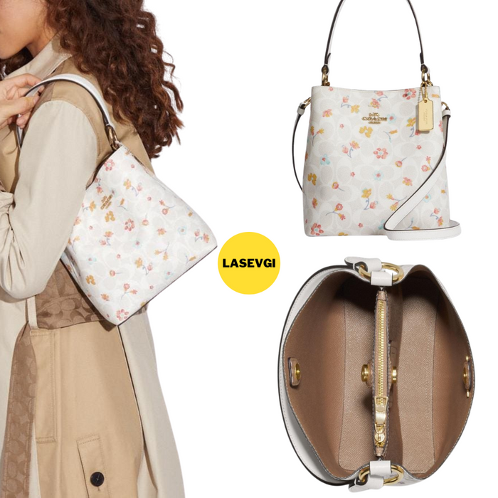 COACH Small Town Bucket Bag In Signature Canvas With Mystical Floral Print