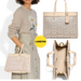 Coach Field Tote 30 In Signature Jacquard Brass/Stone Ivory C3282-www.lasevgi.com