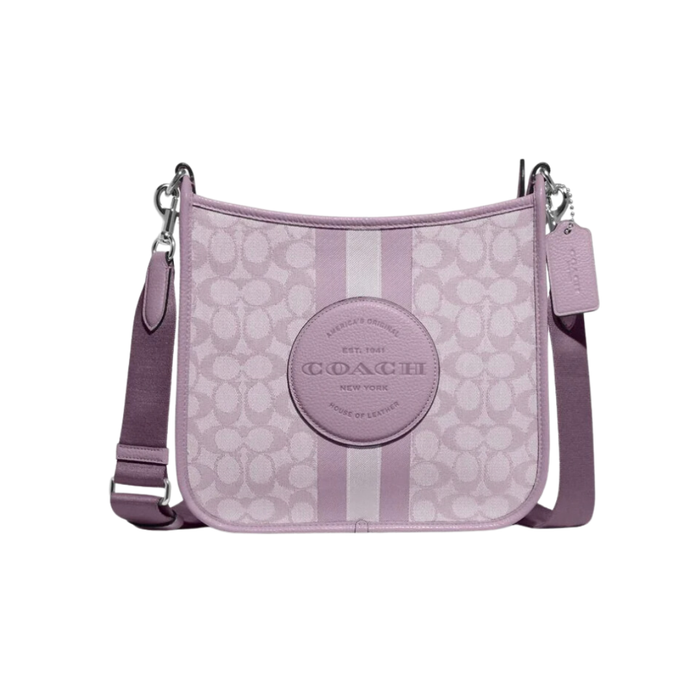 COACH Dempsey File Bag in signature jacquard with Stripe and Coach Patch - purple CA195