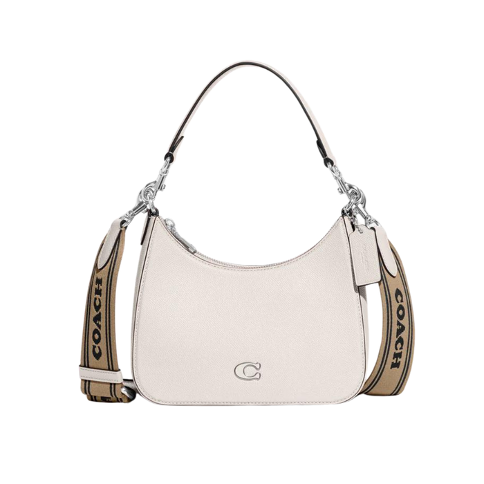 COACH Hobo Crossbody With Signature Canvas in White - CJ842