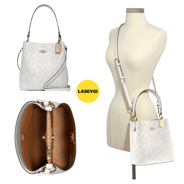COACH Town Bucket Bag in Signature White