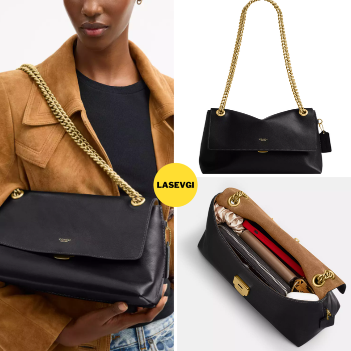 COACH Chelsea Shoulder Bag 30 with Chain Black CDS61