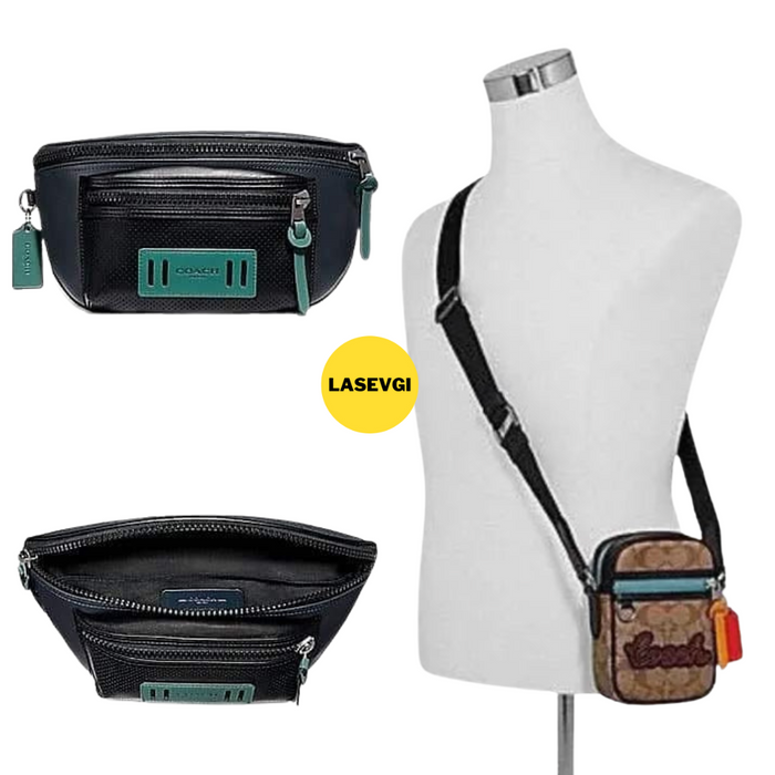 COACH Terrain Belt Bag-Midnight Navy/Black