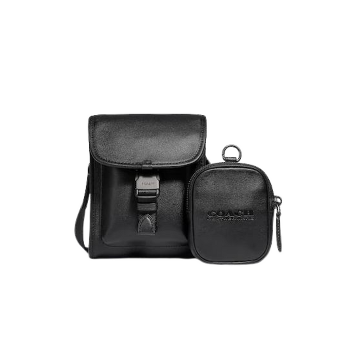 COACH Charter North/South Crossbody with Hybrid Pouch in Full Black C2388
