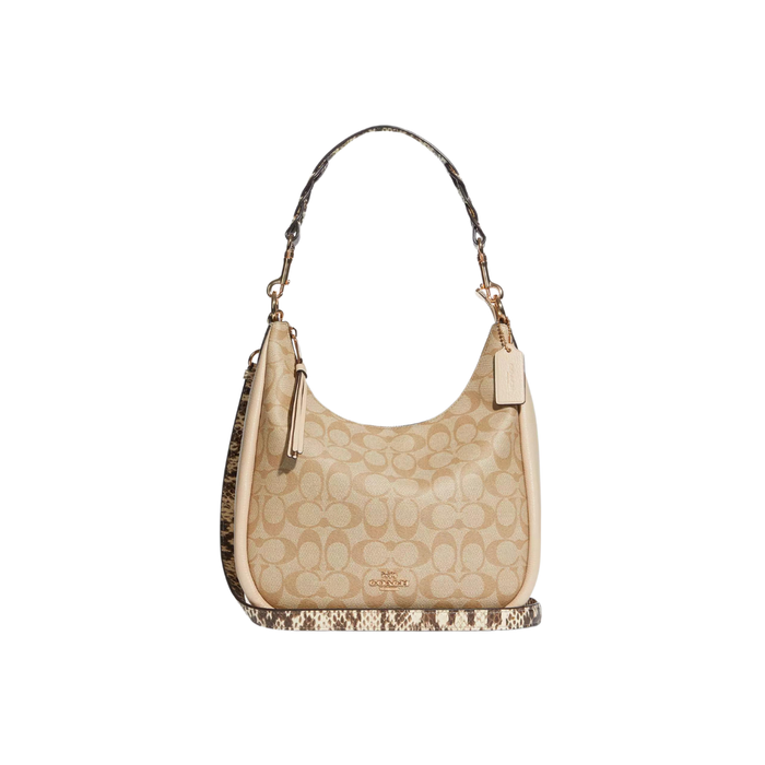 Coach Jules Hobo in Signature Canvas Light Khaki C9191