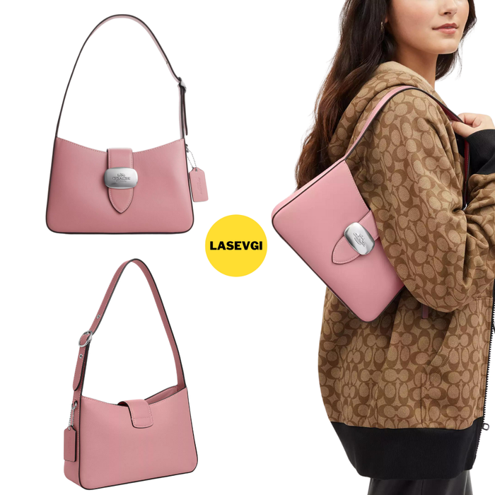 COACH Eliza Shoulder Bag in Silver/True Pink - CR533
