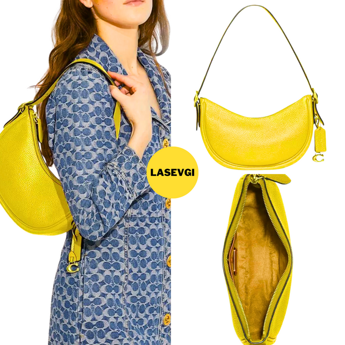 COACH Luna Shoulder Bag in Light Yellow CC439A