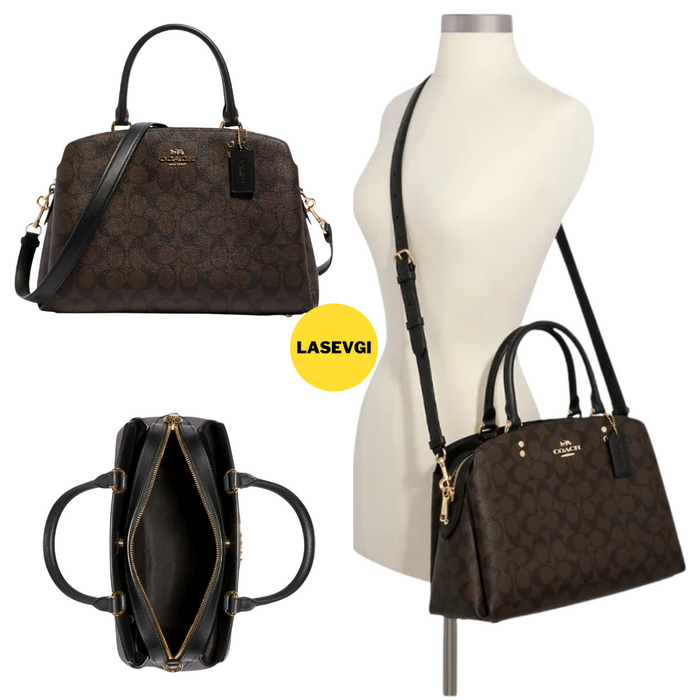 COACH Lillie Carryall in Signature Canvas Brown Black