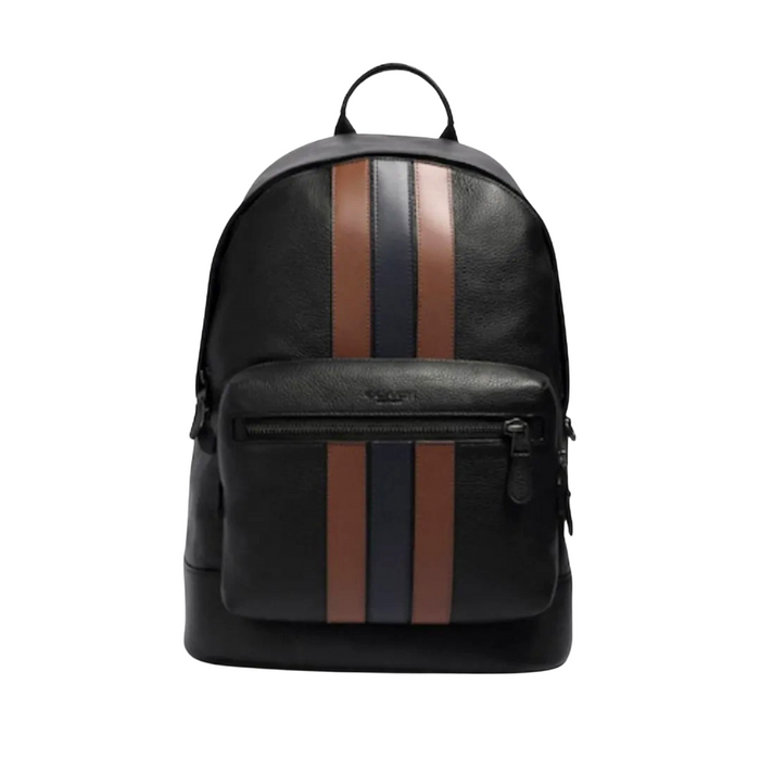 COACH Men West Backpack in Signature Canvas - Varsity Stripe brown 3184