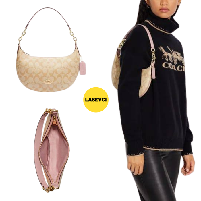 Coach Payton Hobo in Signature Canvas Light Pink - CE620