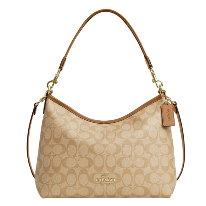 COACH Laurel Shoulder Bag in Signature Khaki Chalk