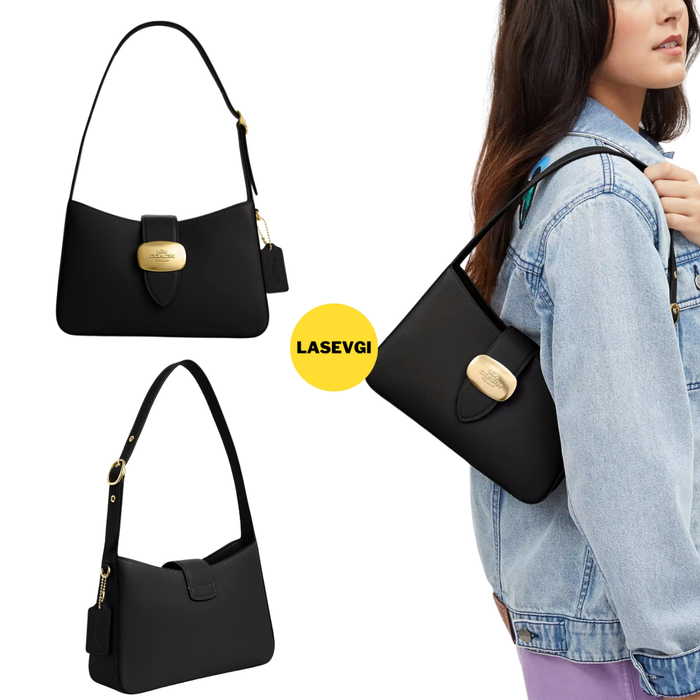 COACH Eliza Shoulder Bag in Gold/Black - CR533