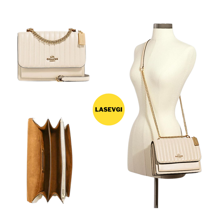 COACH Klare Crossbody With Linear Quilting White 2561