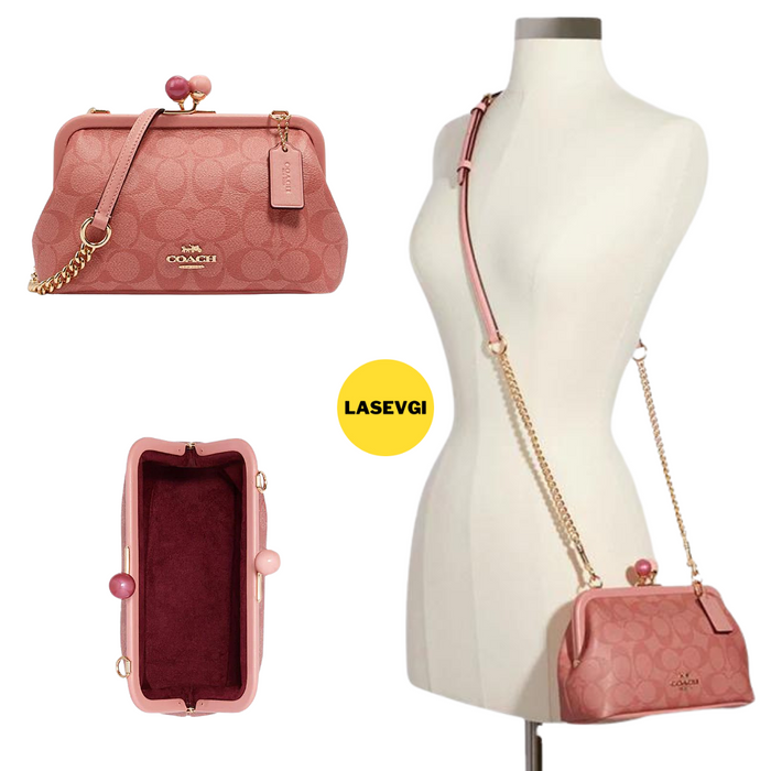 COACH Nora Kisslock Crossbody In Signature Canvas-Candy Pink — www COACH Nora Kisslock Crossbody In Signature Canvas-Candy Pink — www