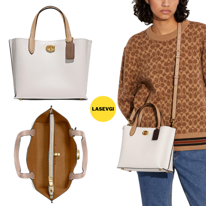 COACH Willow Tote 24 in Colorblock Chalk Multi C8561