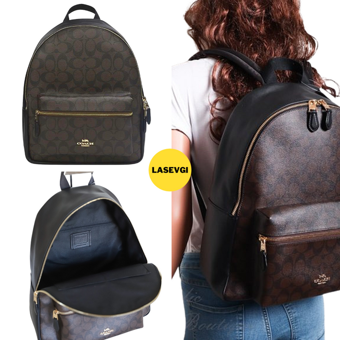 COACH Backpack Large Charlie Backpack In Signature Black Brown