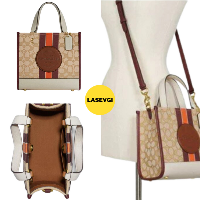 COACH Dempsey Tote 22 In Signature Jacquard - Wine Multi