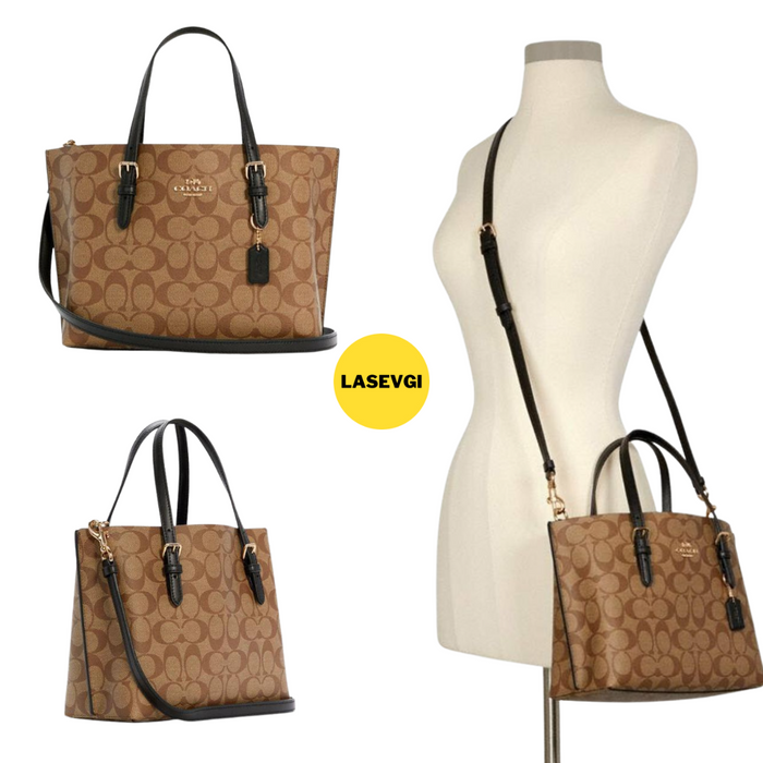COACH Mollie Tote 25 Signature  khaki black