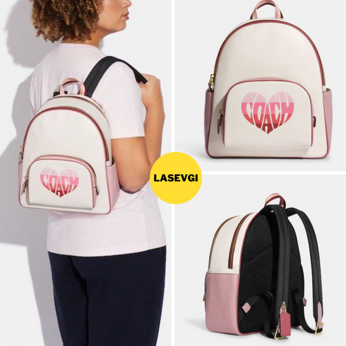 coach heart backpack COACH Court Backpack with Stripe Heart Motif — www.lasevgi.com