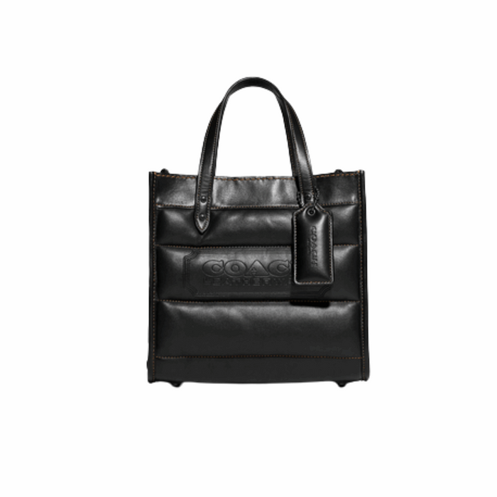 COACH Field Tote 22 With Colorblock Quilting And Coach Badge-Pewter/Black