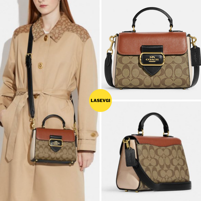 COACH Morgan Top Handle Satchel In Colorblock Signature Canvas in