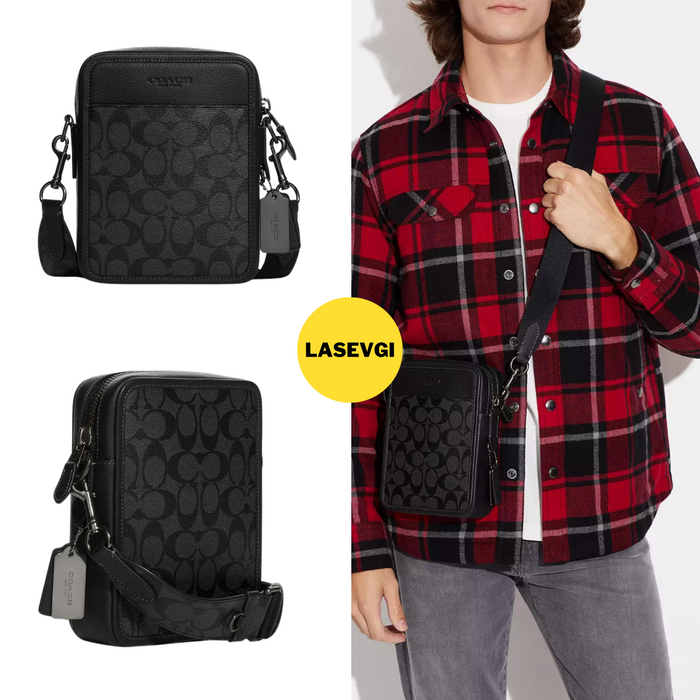 COACH Sullivan Crossbody in Signature Canvas Charcoal Black - CC009