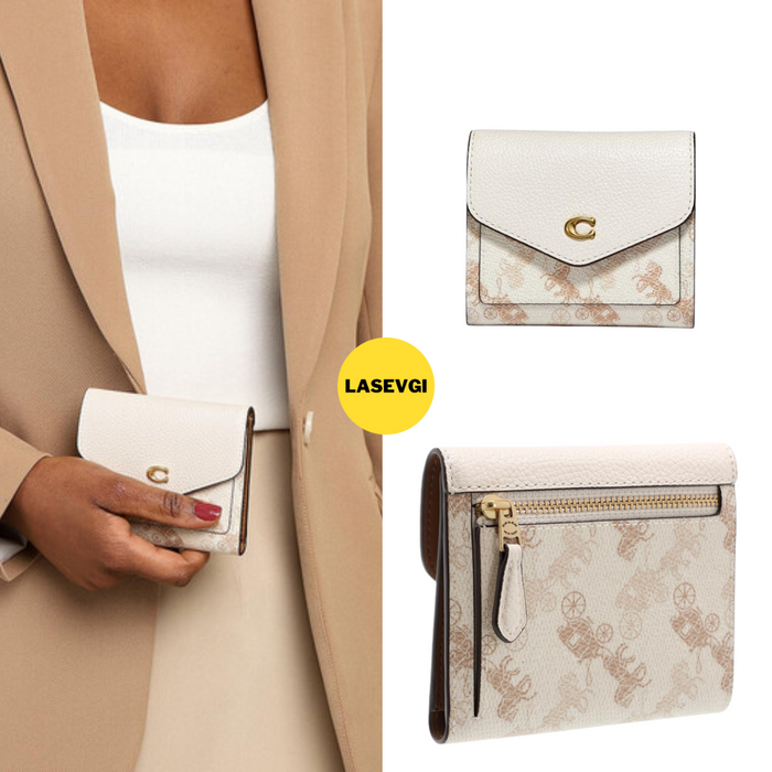 COACH Wyn Small Wallet With Horse And Carriage Print-Chalk