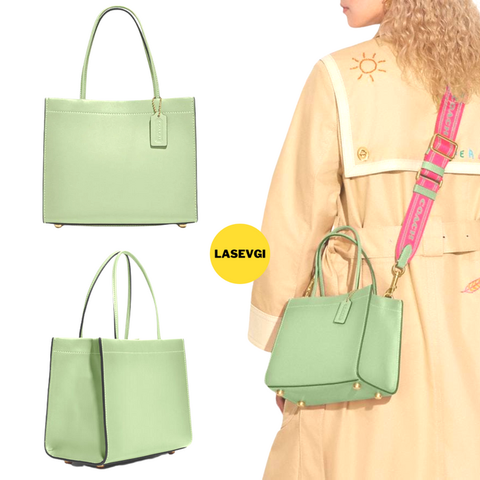 COACH Cashin Carry Tote 22-Pale Pistachio