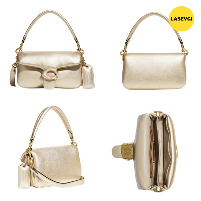 COACH Pillow Tabby Shoulder Bag 18 Metallic Gold