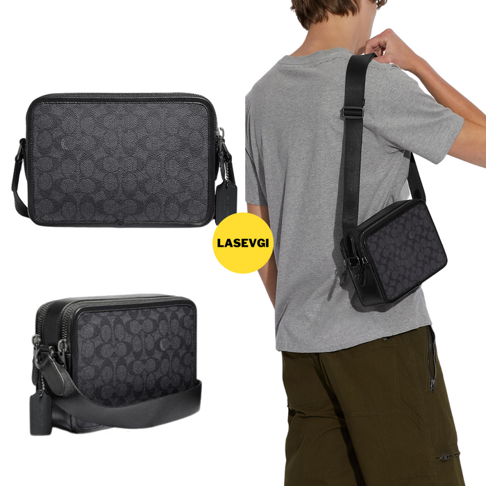 COACH Charter Crossbody 24 Signature Canvas in charcoal
