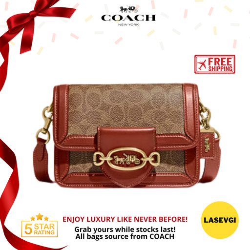 COACH Hero Crossbody in Signature Canvas Tan Rust C8469 