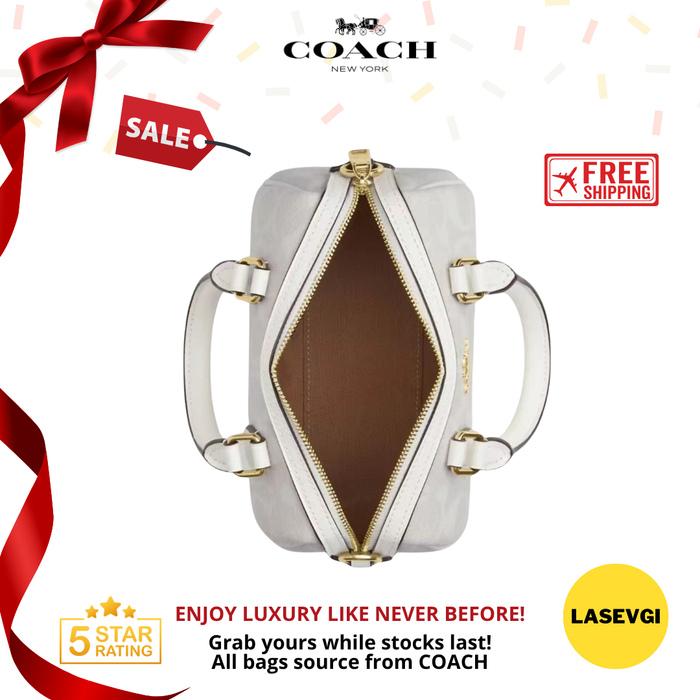 COACH Mini Rowan Crossbody in Signature leather Chalk CS183